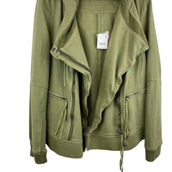 NWT Free People Carmen Moto Jacket Olive Large - Picture 9 of 12